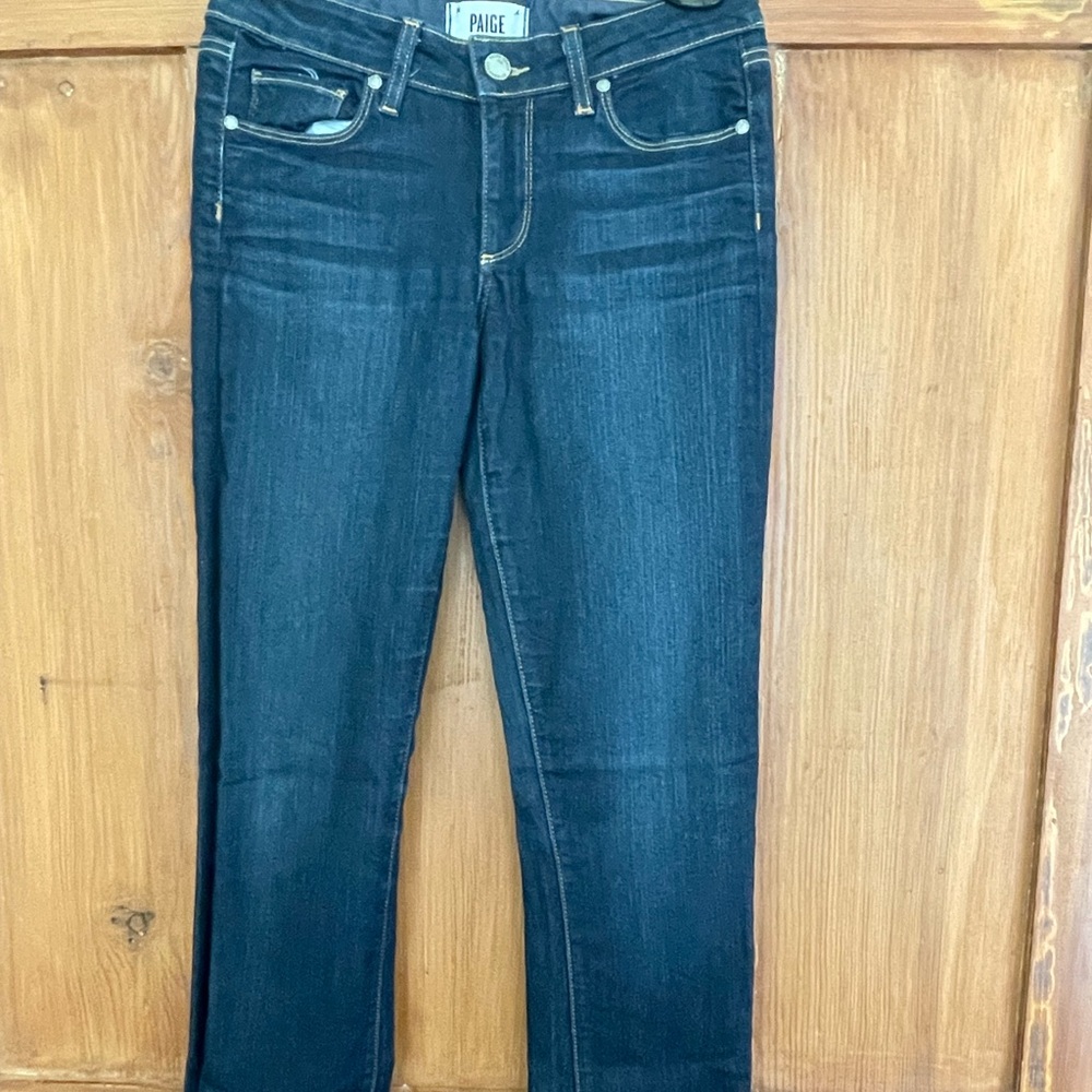 Paige Skyline Skinny USA Dark Wash Blue Stretch Jeans 27 - Picture 10 of 10